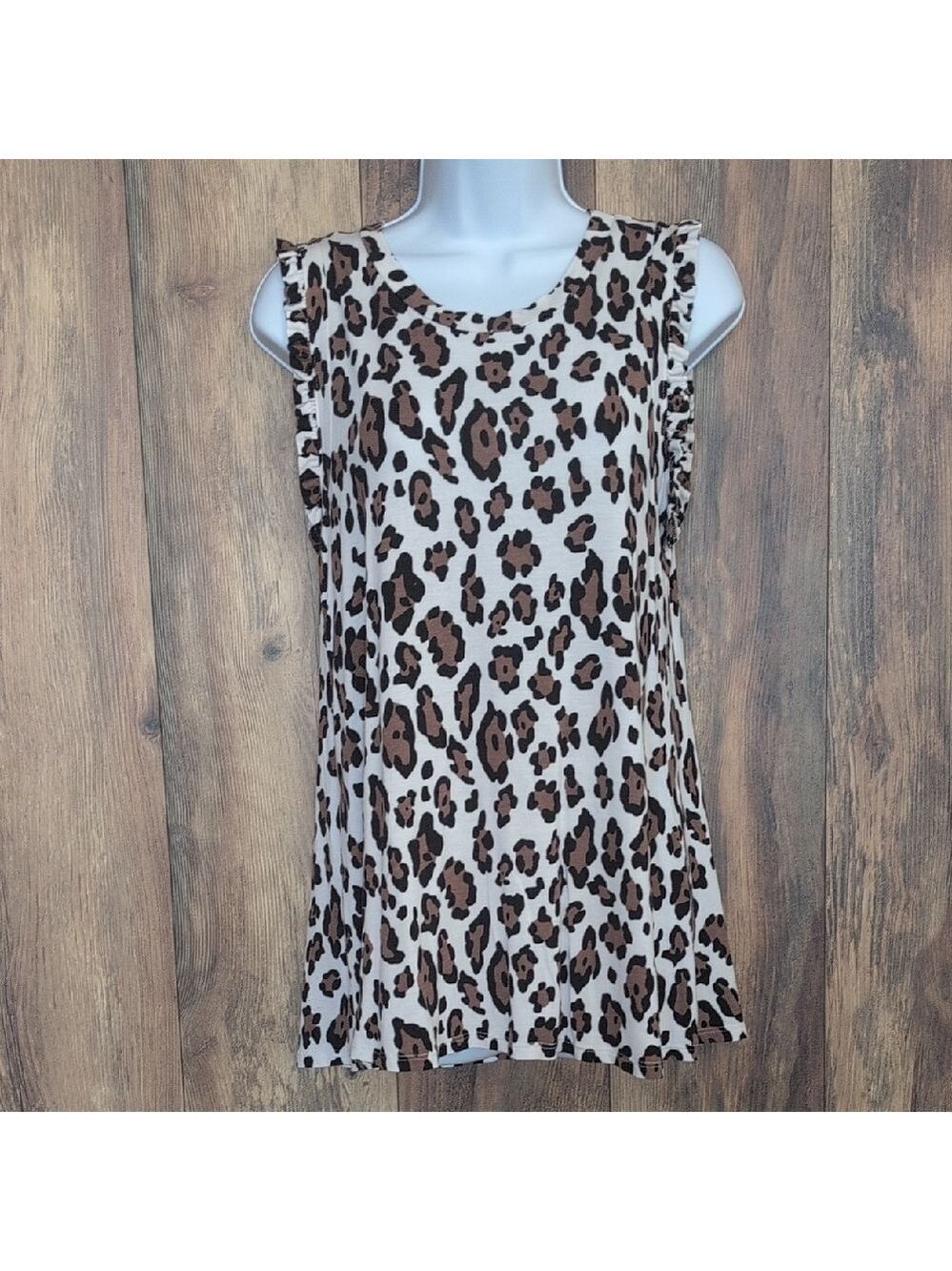 12 Pm By Mon Ami Leopard Tank Top Blouse S L144